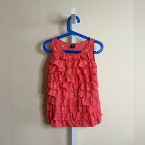 GAP Coral Heart Ruffle Tank Top